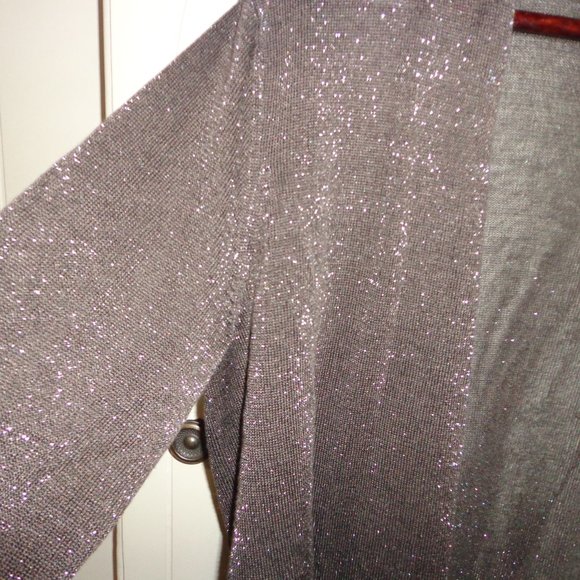 Eileen Fisher Open Duster XS Metallic Brownish Semi-Sheer - Picture 6 of 16